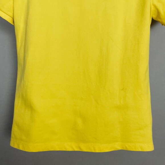 L-RL Ralph Lauren Active Polo Shirt Quarter Zip Women Small Yellow Short Sleeve - Picture 7 of 11